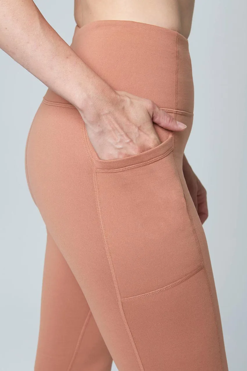 Women’s Reflective Brushed Back Cold Gear Legging - Mocha Mousse sold by Mondetta product image thumbnail 3