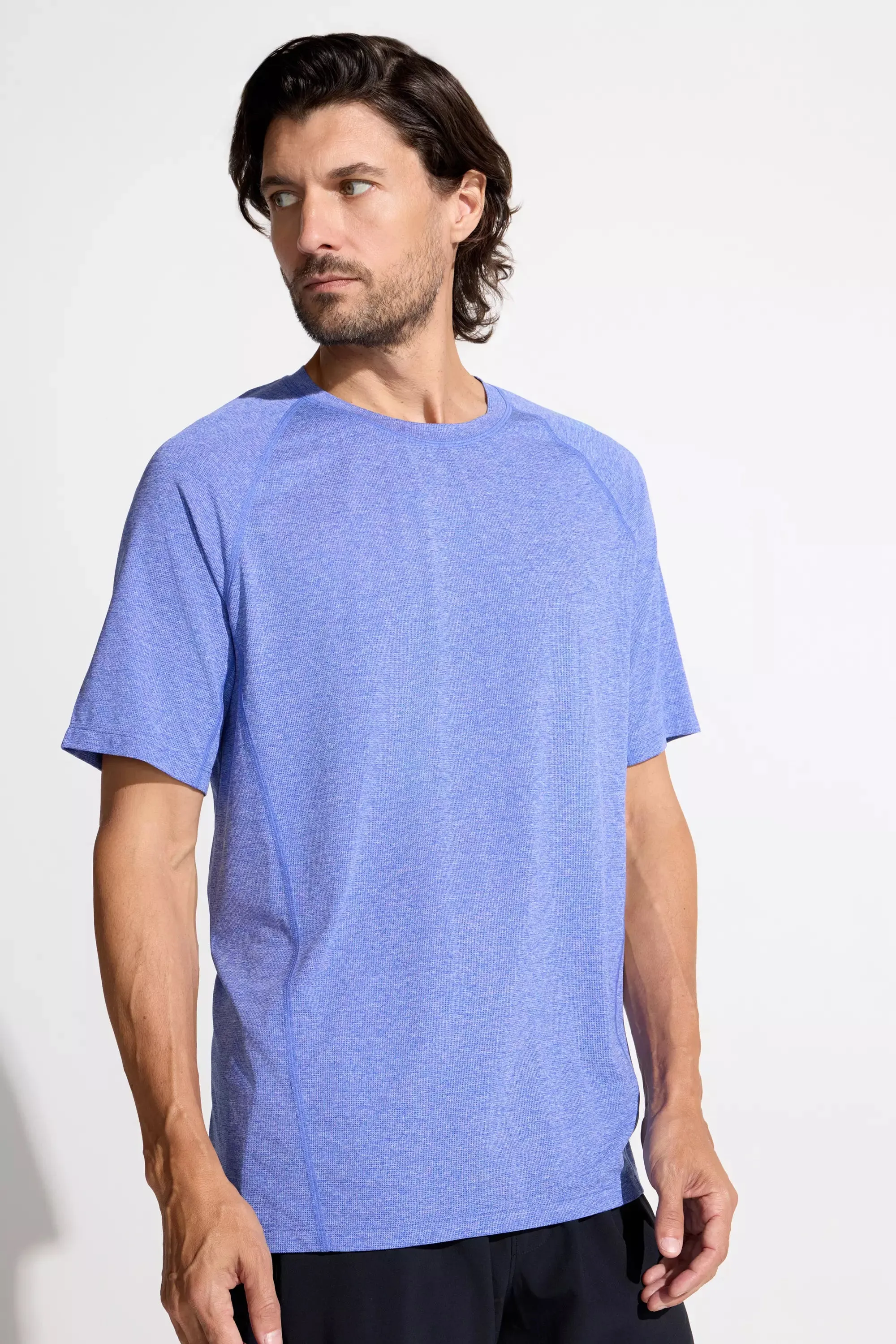 The Evolution GRS Certified Recycled Poly Short Sleeve Tee - Surf Blue sold by Mondetta