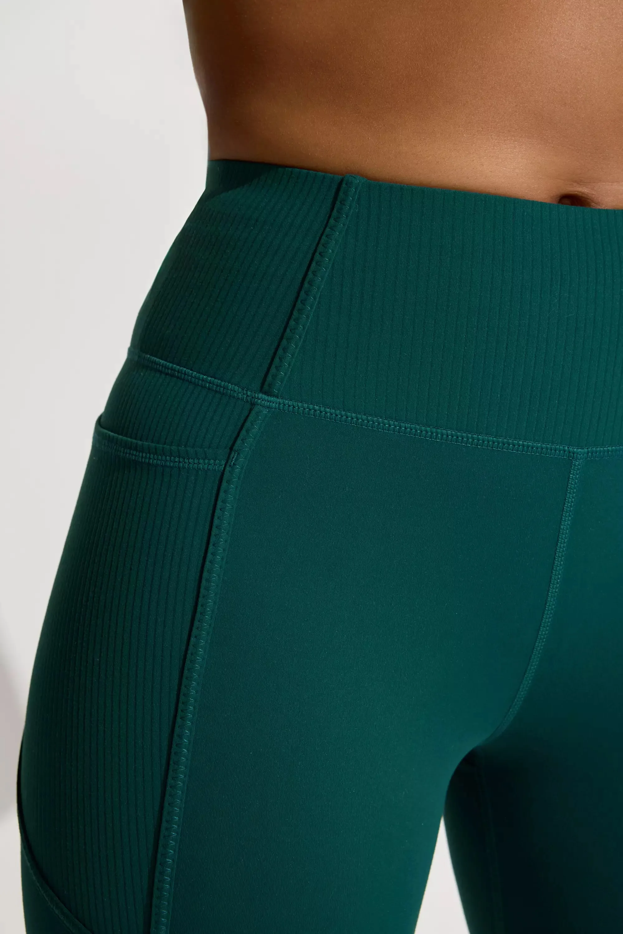 The Active Ribbed GRS Certified Recycled Nylon Biker Short - Deep Teal Green sold by Mondetta product image thumbnail 4