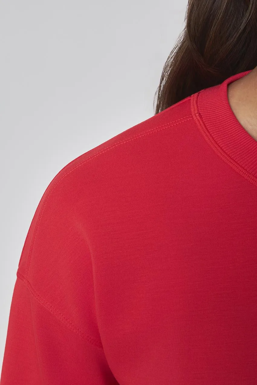 The Soft Luxe GRS Certified Recycled Poly + Rayon Boxy Top - Luscious Red sold by Mondetta product image thumbnail 4