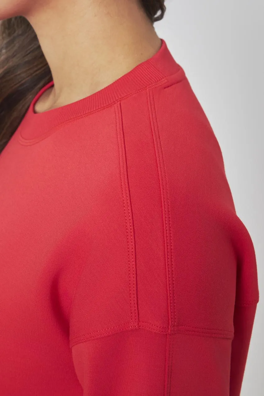 The Soft Luxe GRS Certified Recycled Poly + Rayon Boxy Top - Luscious Red sold by Mondetta product image thumbnail 5