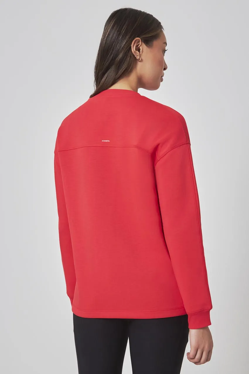 The Soft Luxe GRS Certified Recycled Poly + Rayon Boxy Top - Luscious Red sold by Mondetta product image thumbnail 2