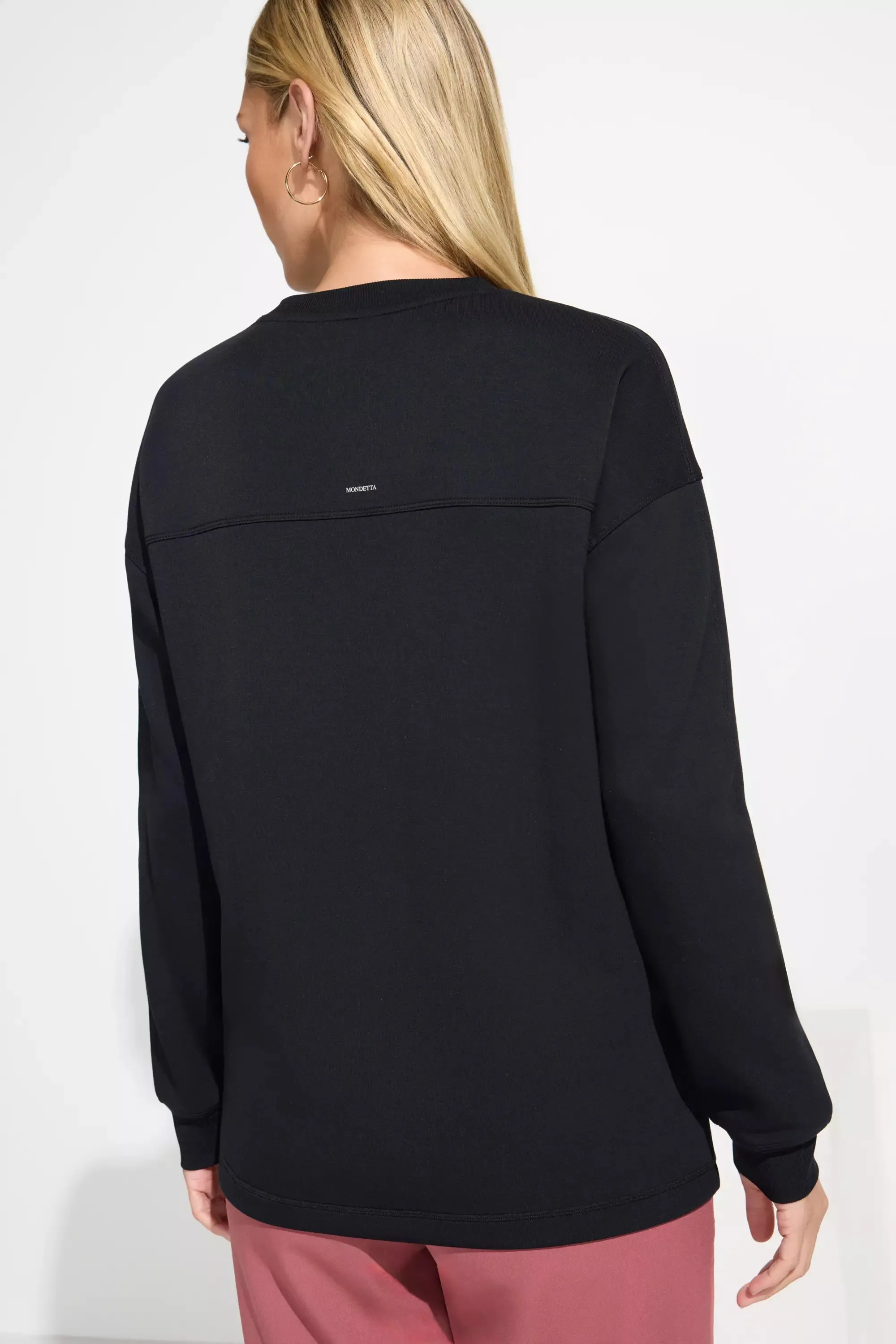 The Soft Luxe GRS Certified Recycled Poly + Rayon Boxy Top - Black sold by Mondetta product image thumbnail 3