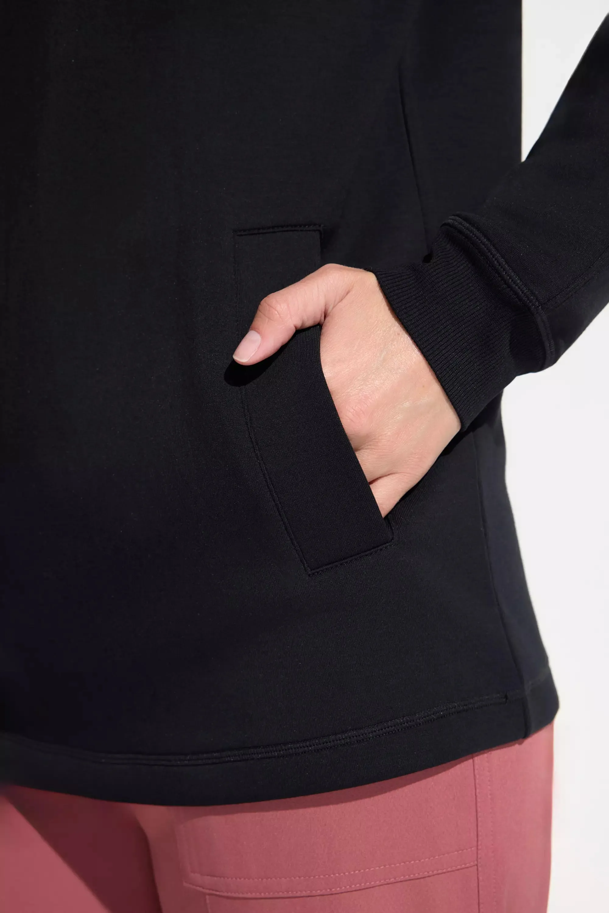 The Soft Luxe GRS Certified Recycled Poly + Rayon Boxy Top - Black sold by Mondetta product image thumbnail 5