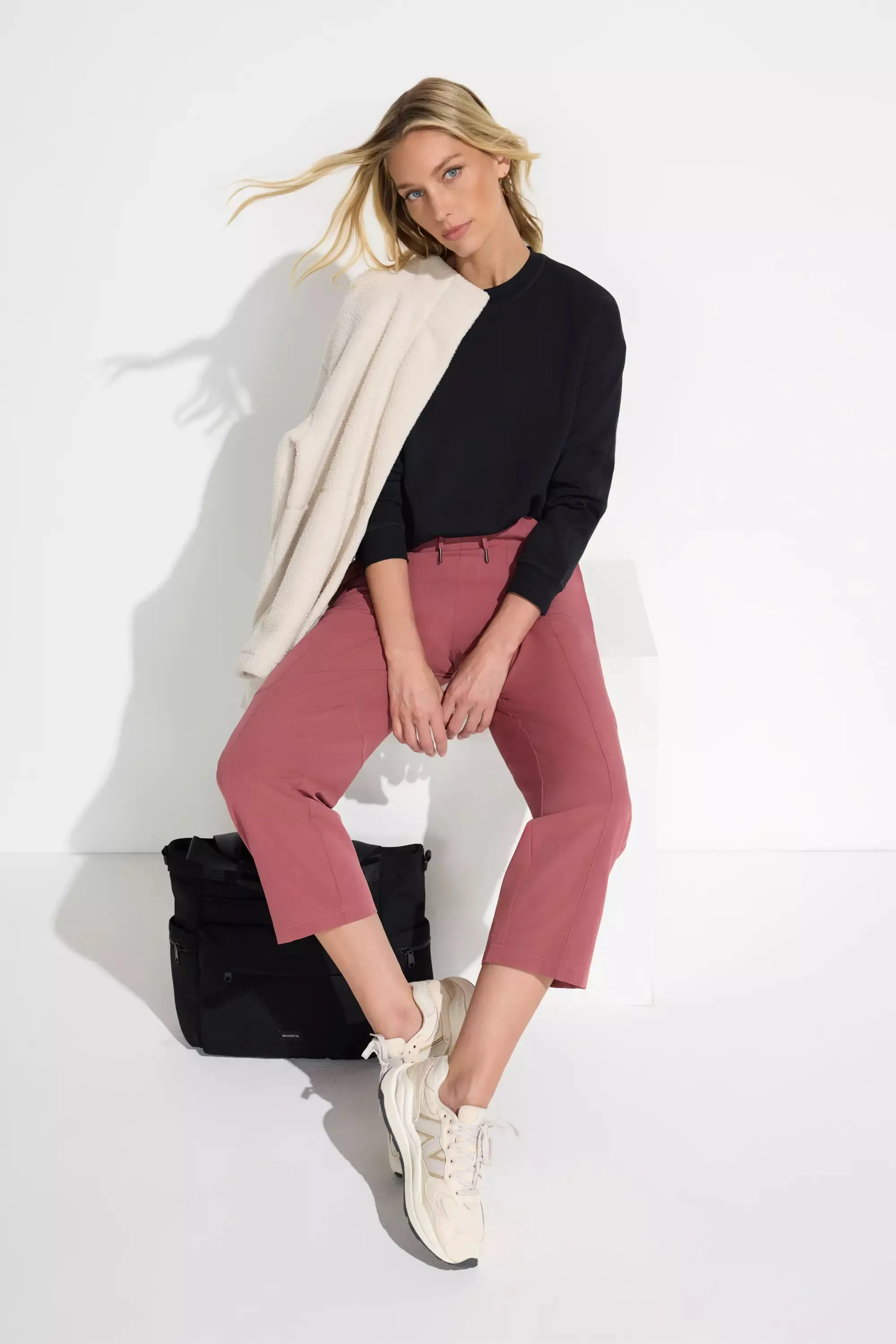 The Soft Luxe GRS Certified Recycled Poly + Rayon Boxy Top - Black sold by Mondetta product image thumbnail 2