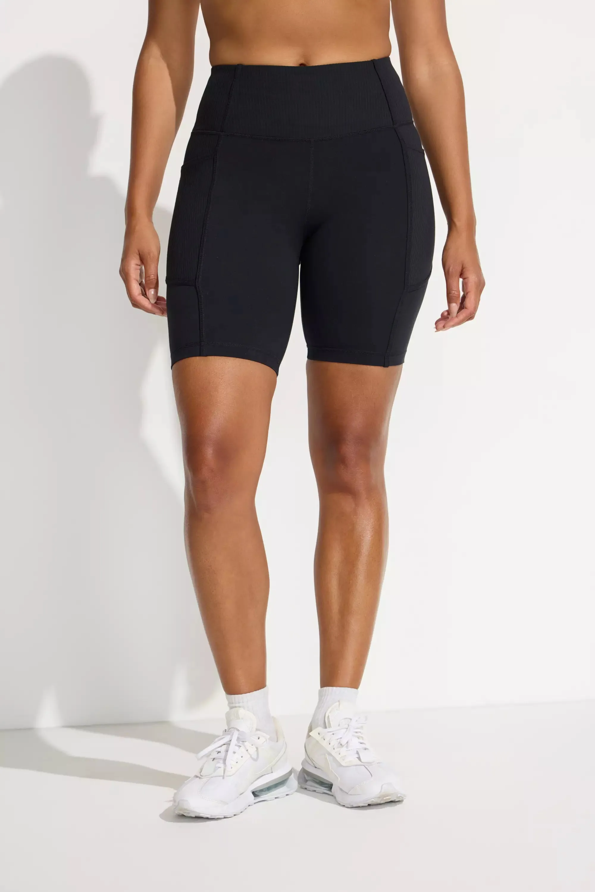 The Active Ribbed GRS Certified Recycled Nylon Biker Short - Black sold by Mondetta product image thumbnail 2