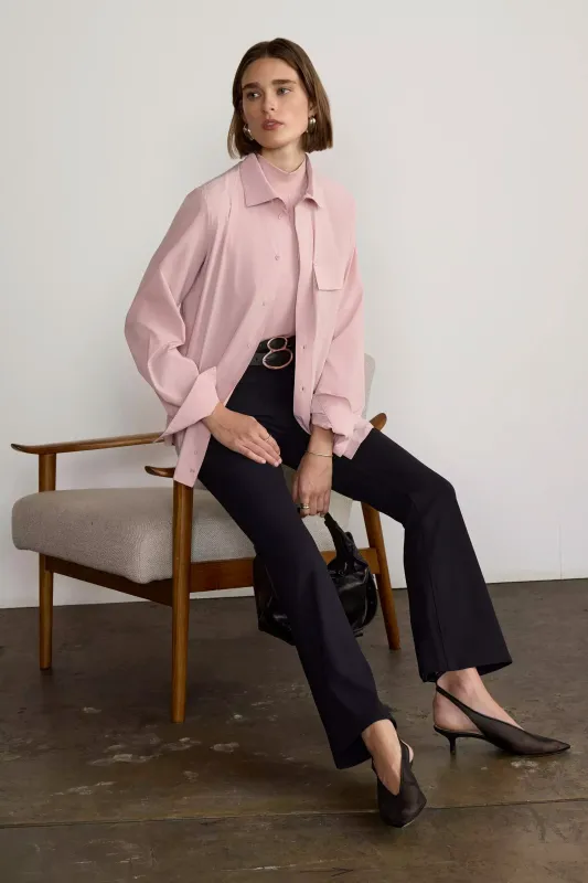 Resource Relaxed Blouse with Pleated Sleeve - Pale Mauve sold by Mondetta
