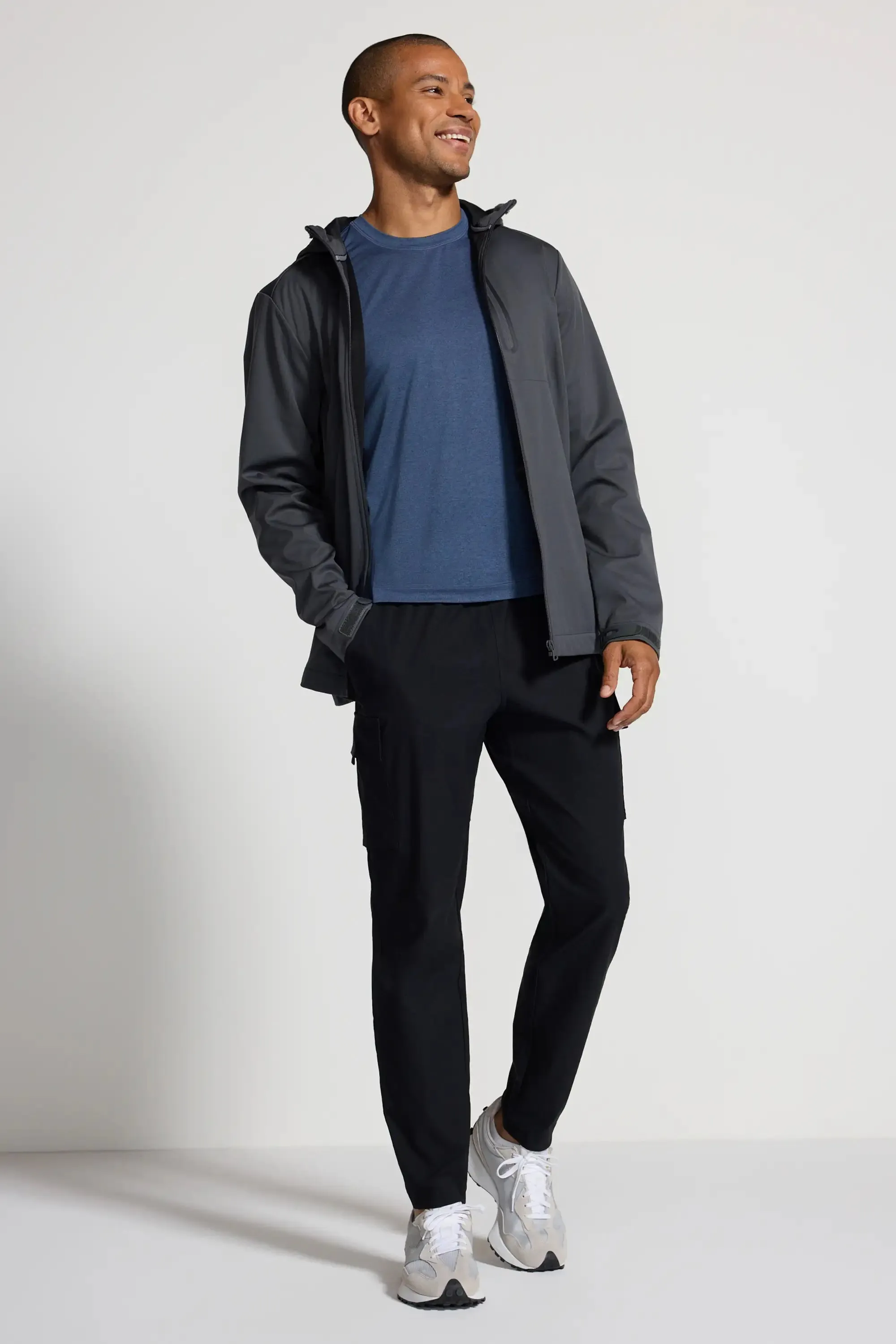 The Men's Wind + Water-Resistant GRS Certified Recycled Poly Jacket - Dark Grey sold by Mondetta product image thumbnail 5