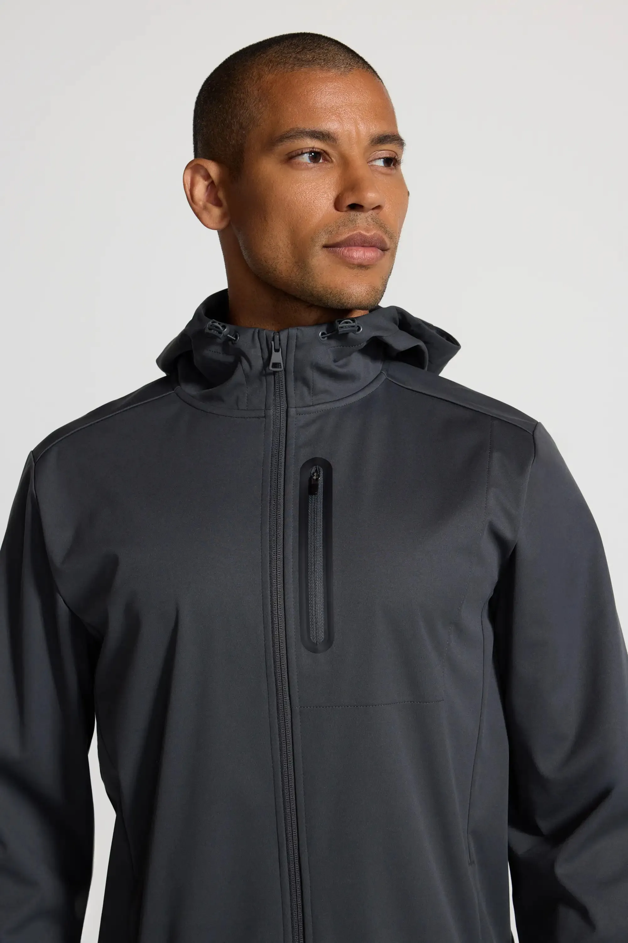 The Men's Wind + Water-Resistant GRS Certified Recycled Poly Jacket - Dark Grey sold by Mondetta product image thumbnail 4