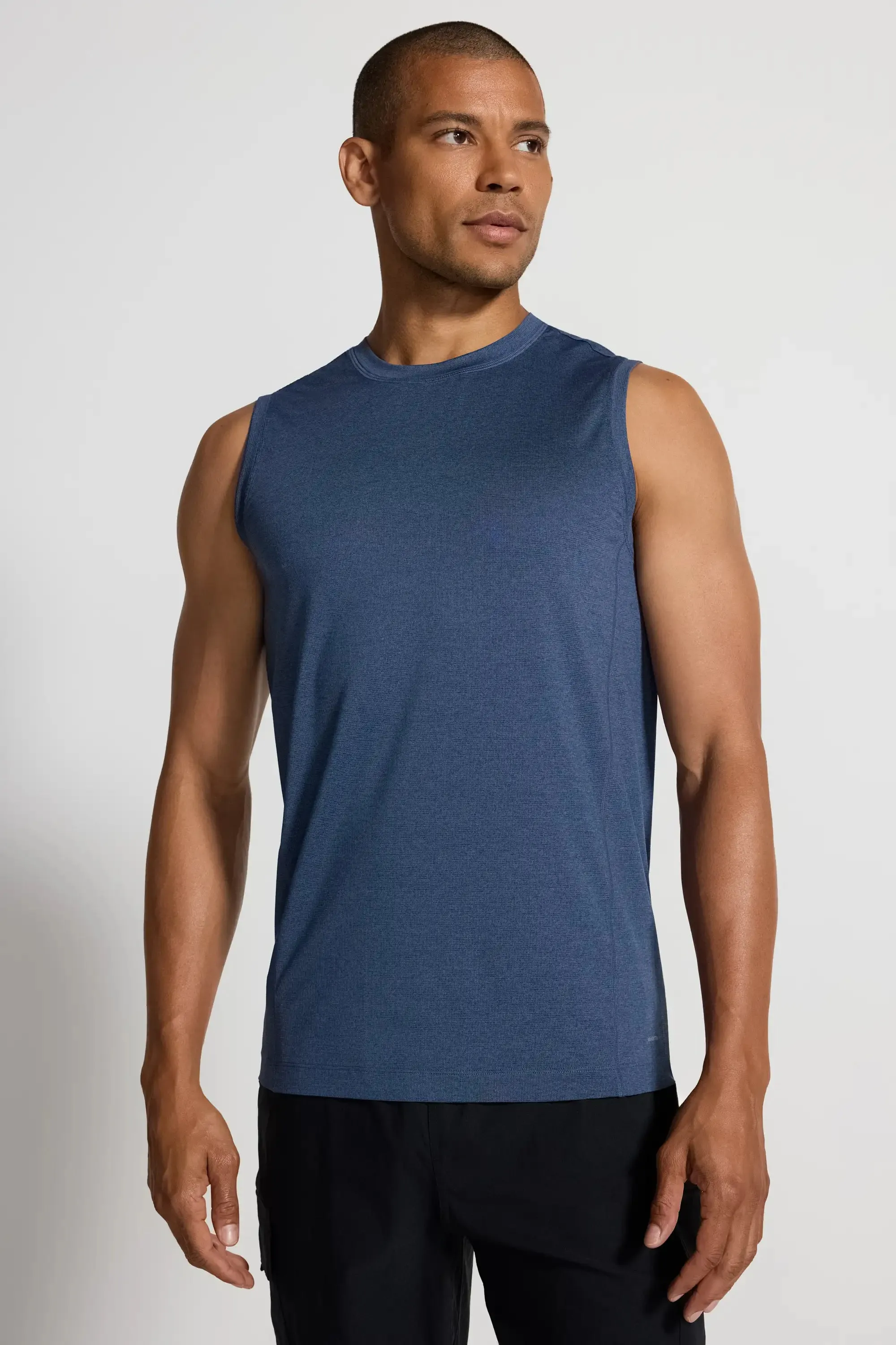 Men's Conquer Crew Neck Tank - Navy sold by Mondetta product image thumbnail 2
