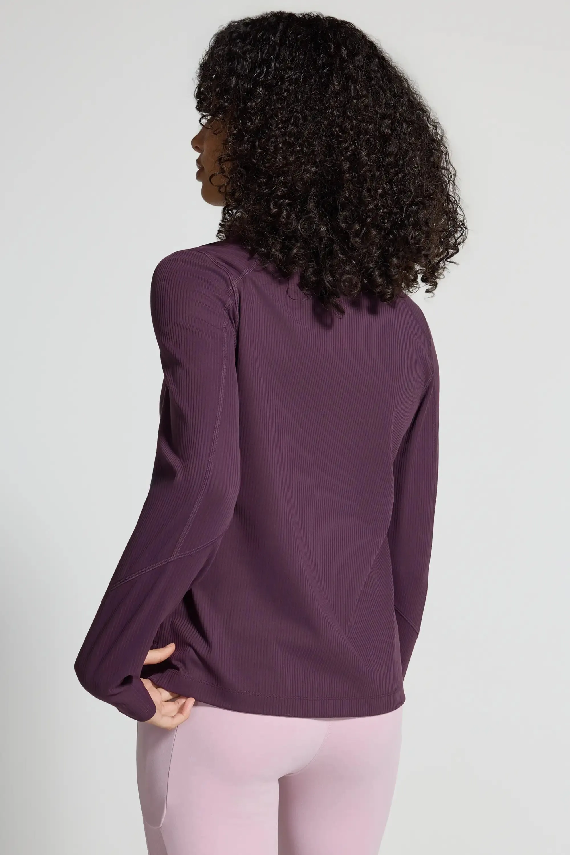 The Active Ribbed GRS Certified Recycled Nylon 1/2 Zip - Deep Grape Purple sold by Mondetta product image thumbnail 4