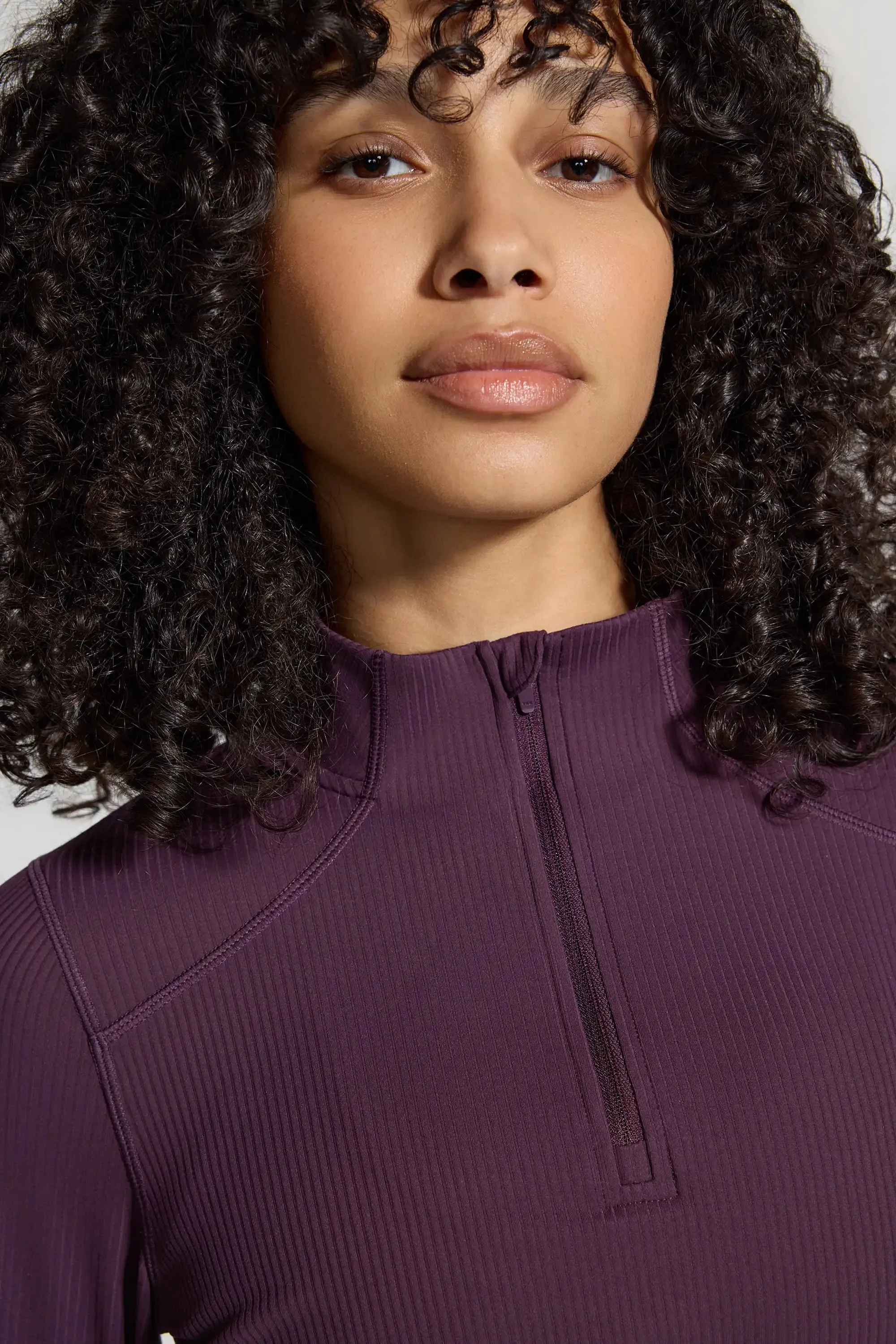 The Active Ribbed GRS Certified Recycled Nylon 1/2 Zip - Deep Grape Purple sold by Mondetta product image thumbnail 5