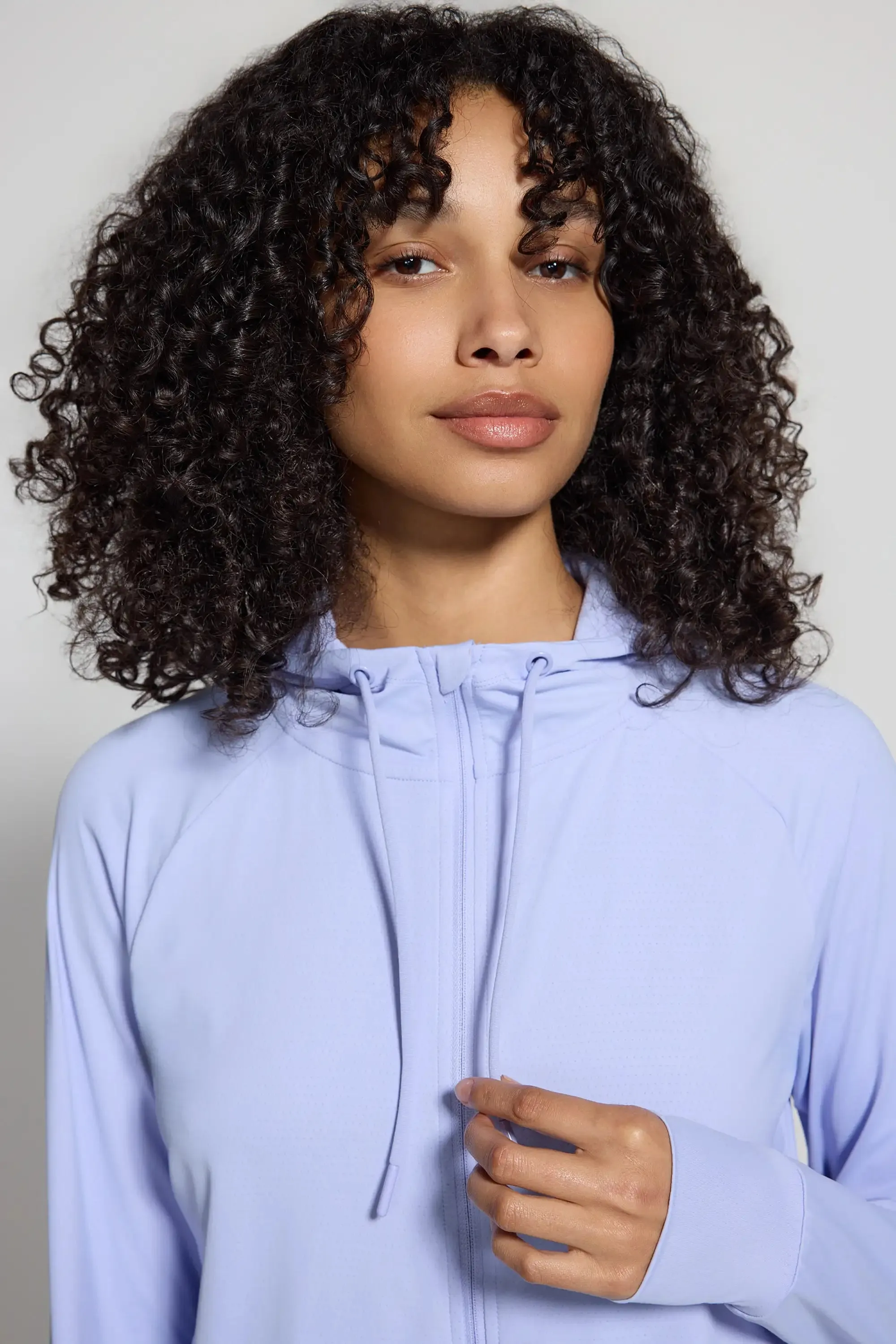 The Ultra-Light GRS Certified Recycled Nylon Full Zip Hoodie - Cool Light Blush Purple sold by Mondetta product image thumbnail 5