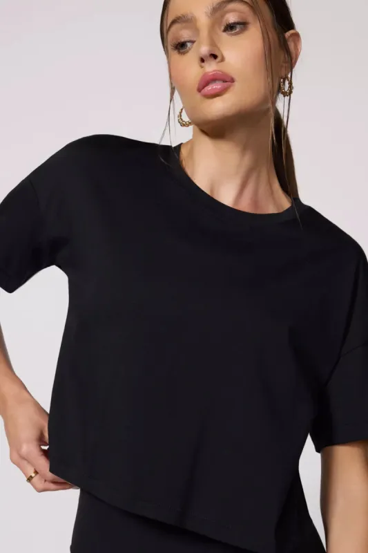 Pima Cotton Boyfriend Tee - Black sold by MPG