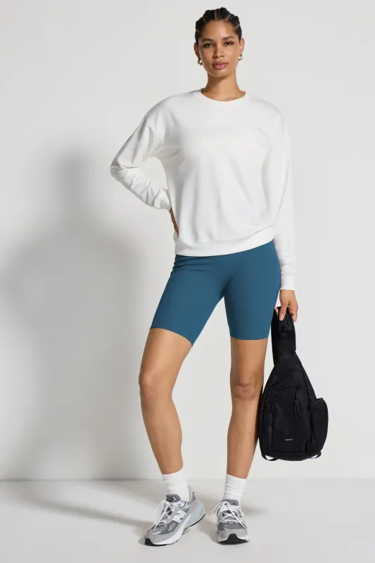 The Active Ribbed GRS Certified Recycled Nylon Bike Short - Moroccan Blue sold by Mondetta