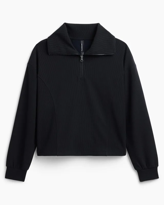 The Soft Luxe TENCEL™ Lyocell Waffle 1/4 Zip - Black sold by Mondetta