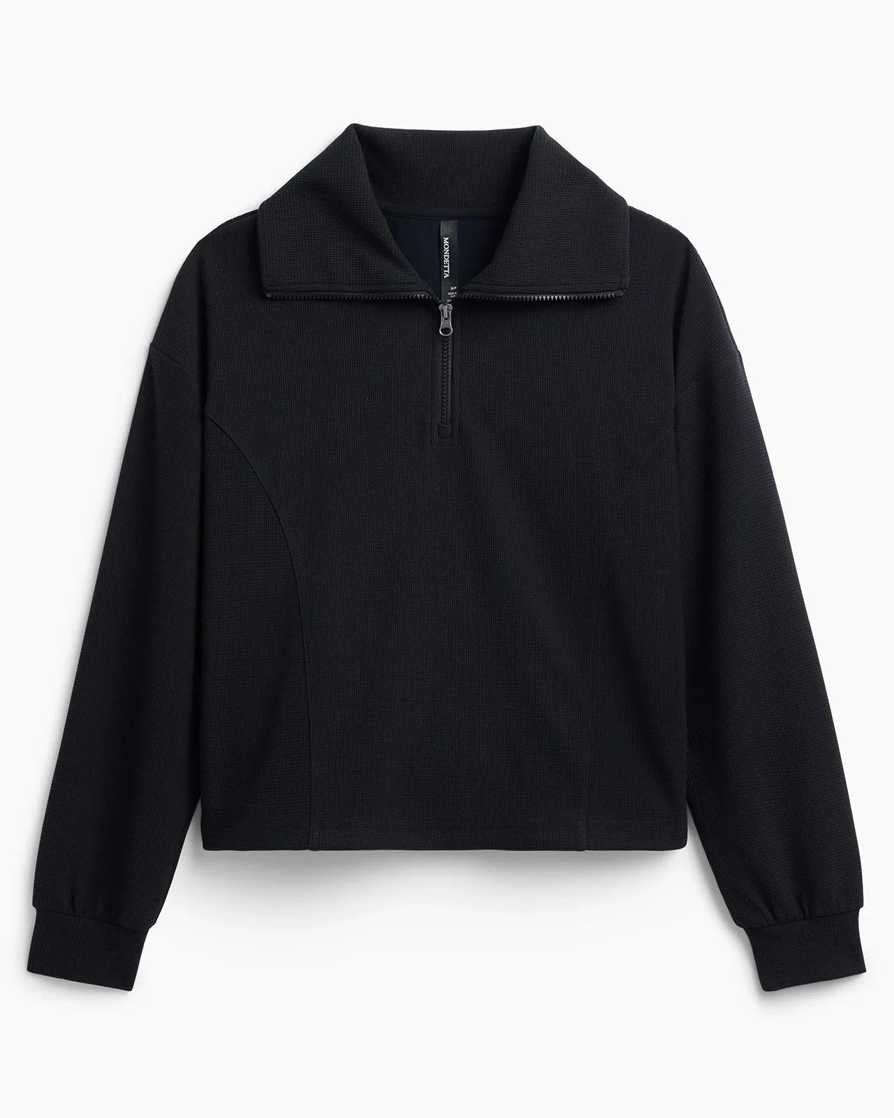 The Soft Luxe TENCEL™ Lyocell Waffle 1/4 Zip - Black sold by Mondetta