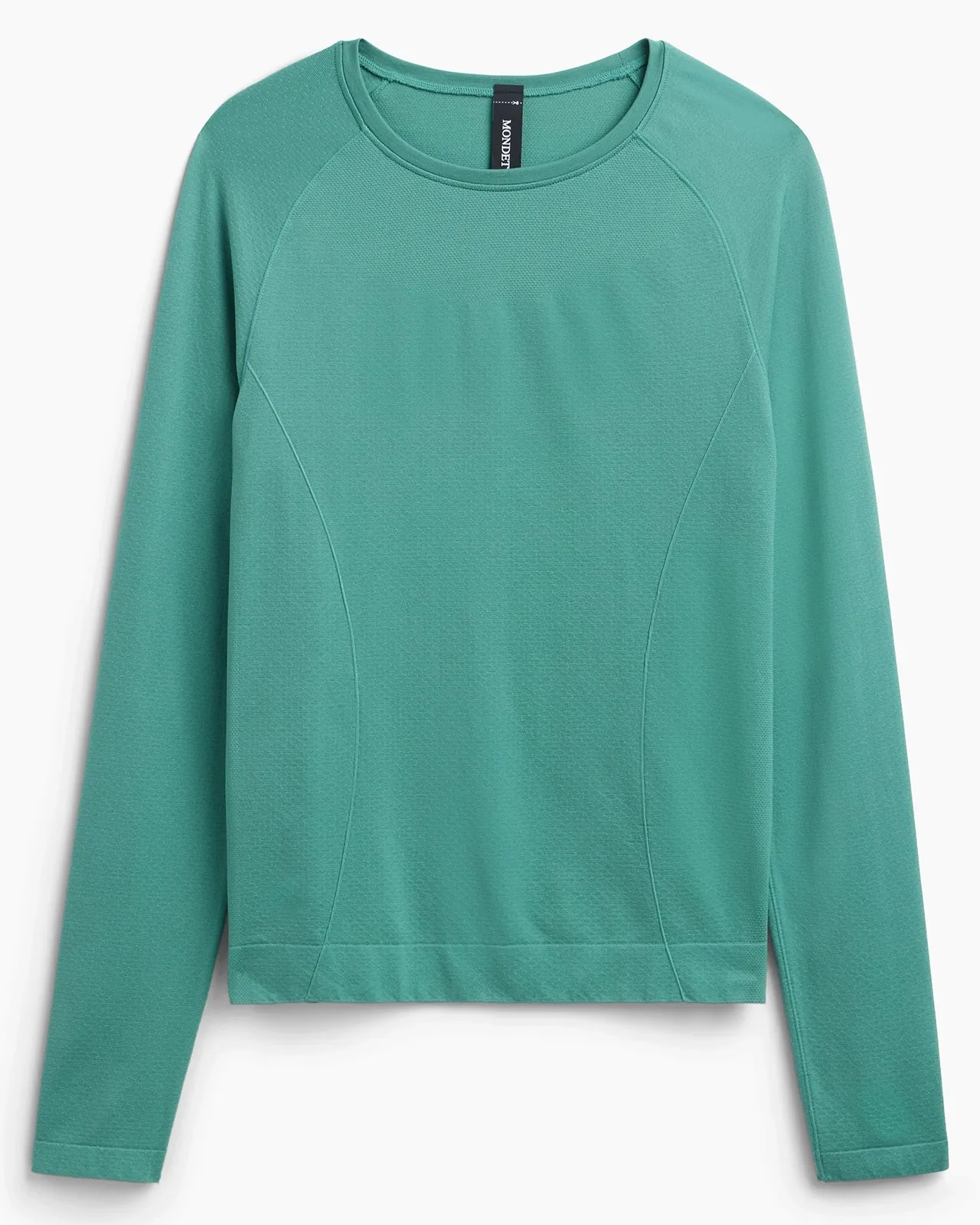 The Stretch Seamless GRS Certified Recycled Nylon Long Sleeve - Deep Sea Green sold by Mondetta