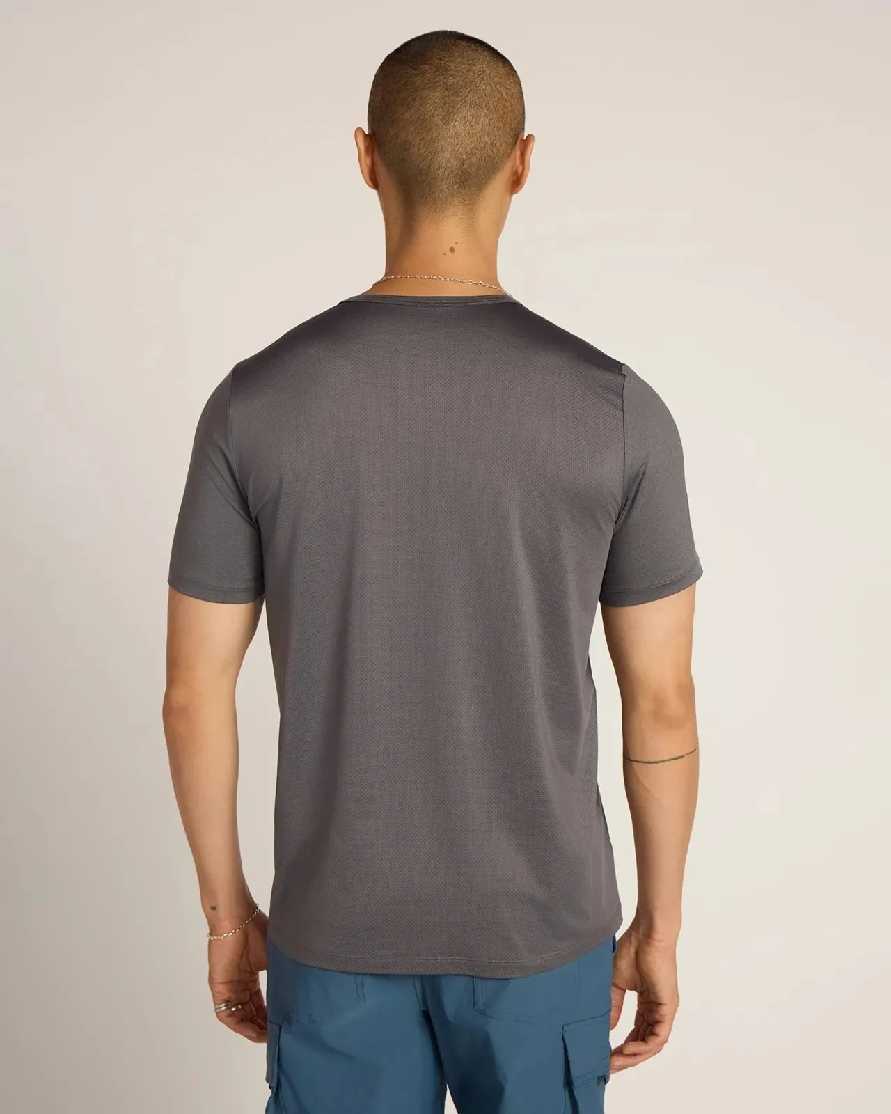 The Active Stretch GRS Certified Recycled Poly Mesh-Back Tee - Mid Grey sold by Mondetta product image thumbnail 5