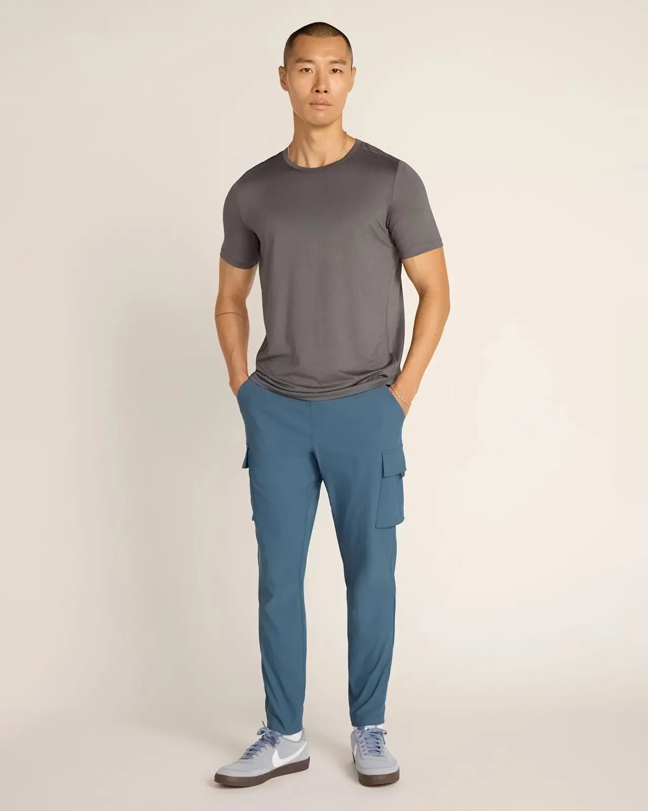 The Active Stretch GRS Certified Recycled Poly Mesh-Back Tee - Mid Grey sold by Mondetta product image thumbnail 3