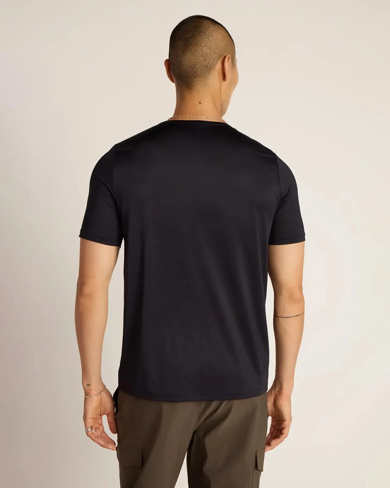 The Active Stretch GRS Certified Recycled Poly Mesh-Back Tee - Black sold by Mondetta product image thumbnail 5