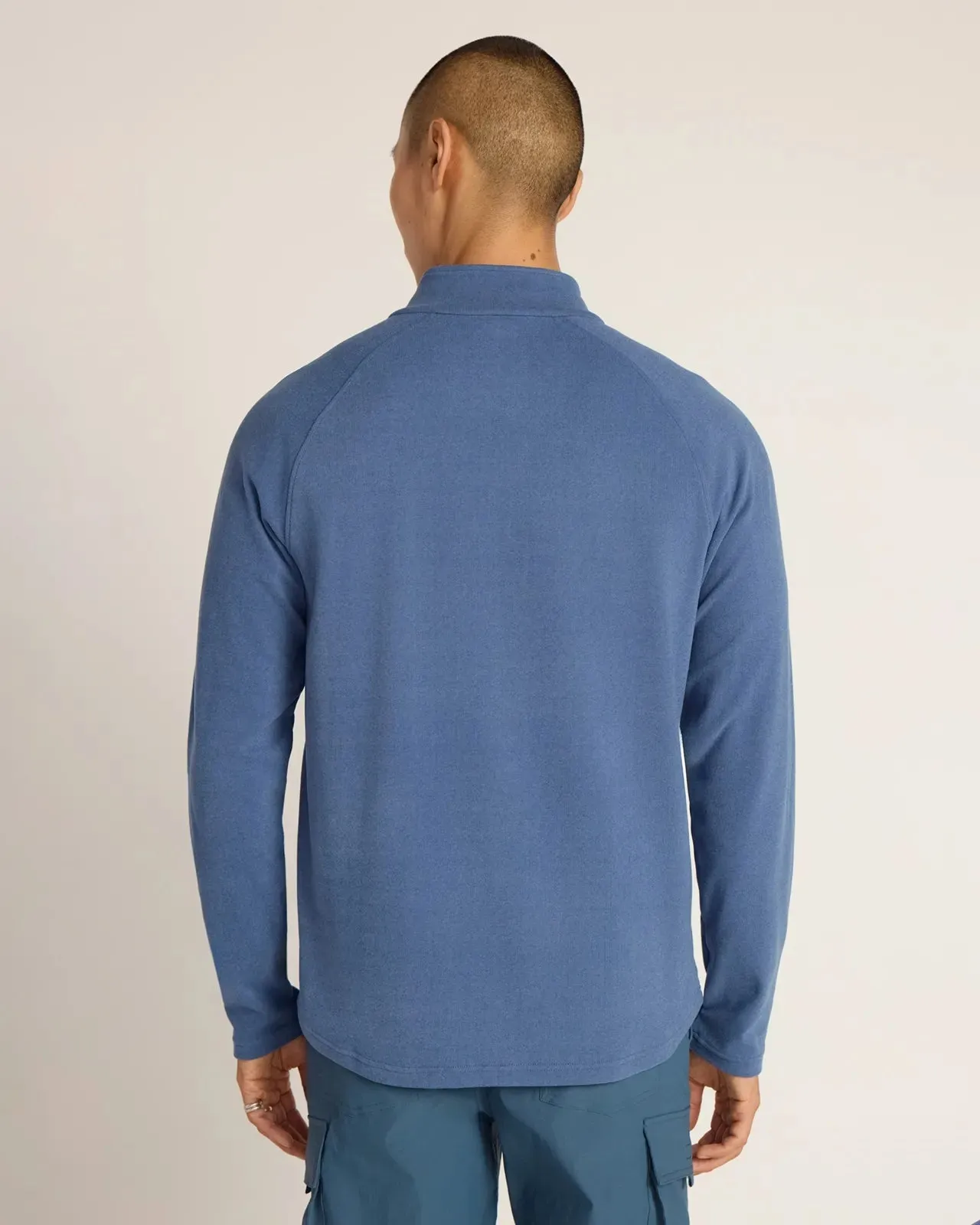 The Soft Luxe GRS Certified Recycled Poly Velour Rib 1/4 Zip - Navy sold by Mondetta product image thumbnail 5