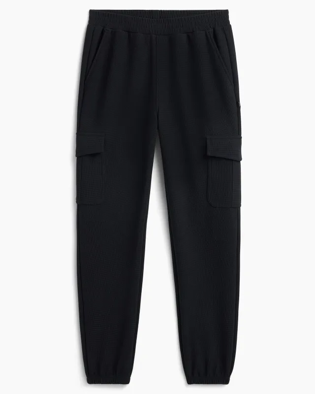 The Light Stretch GRS Certified Recycled Poly Waffle Jogger - Black sold by Mondetta