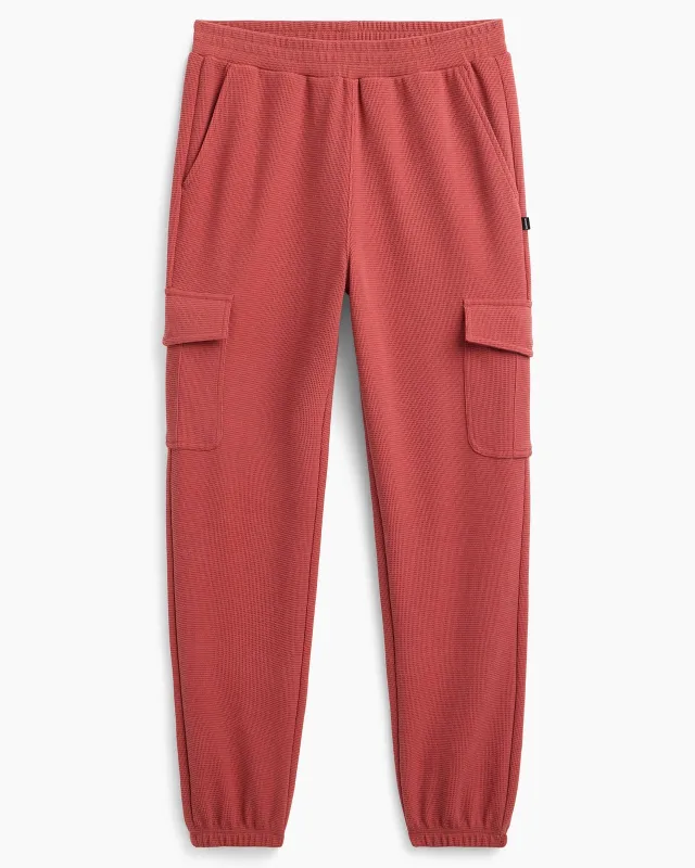 The Light Stretch GRS Certified Recycled Poly Waffle Jogger - Marsala sold by Mondetta
