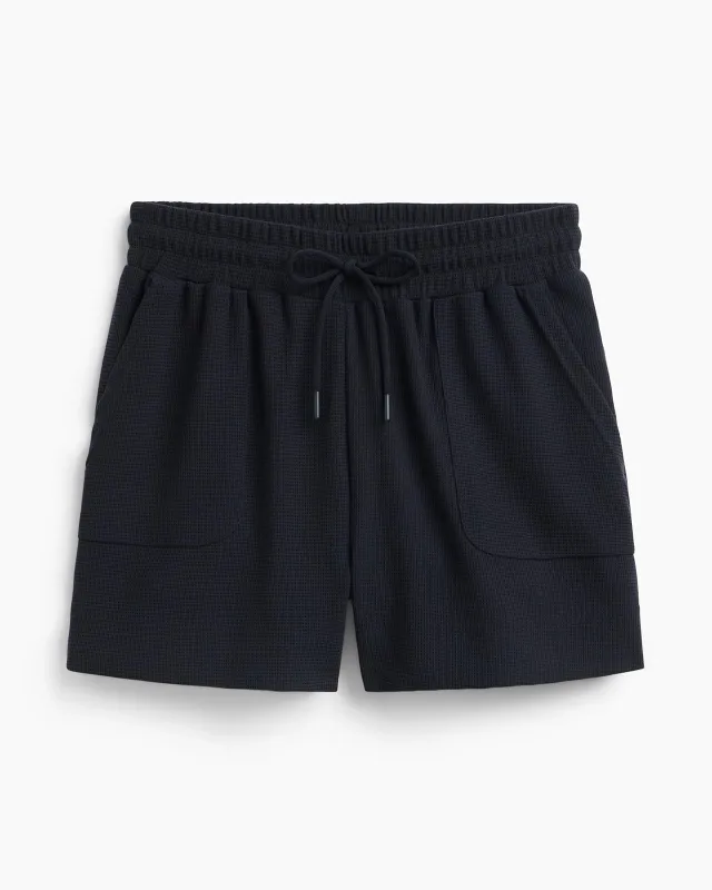 The Soft Luxe GRS Certified Recycled Poly Waffle 3.5" Short - Black sold by Mondetta