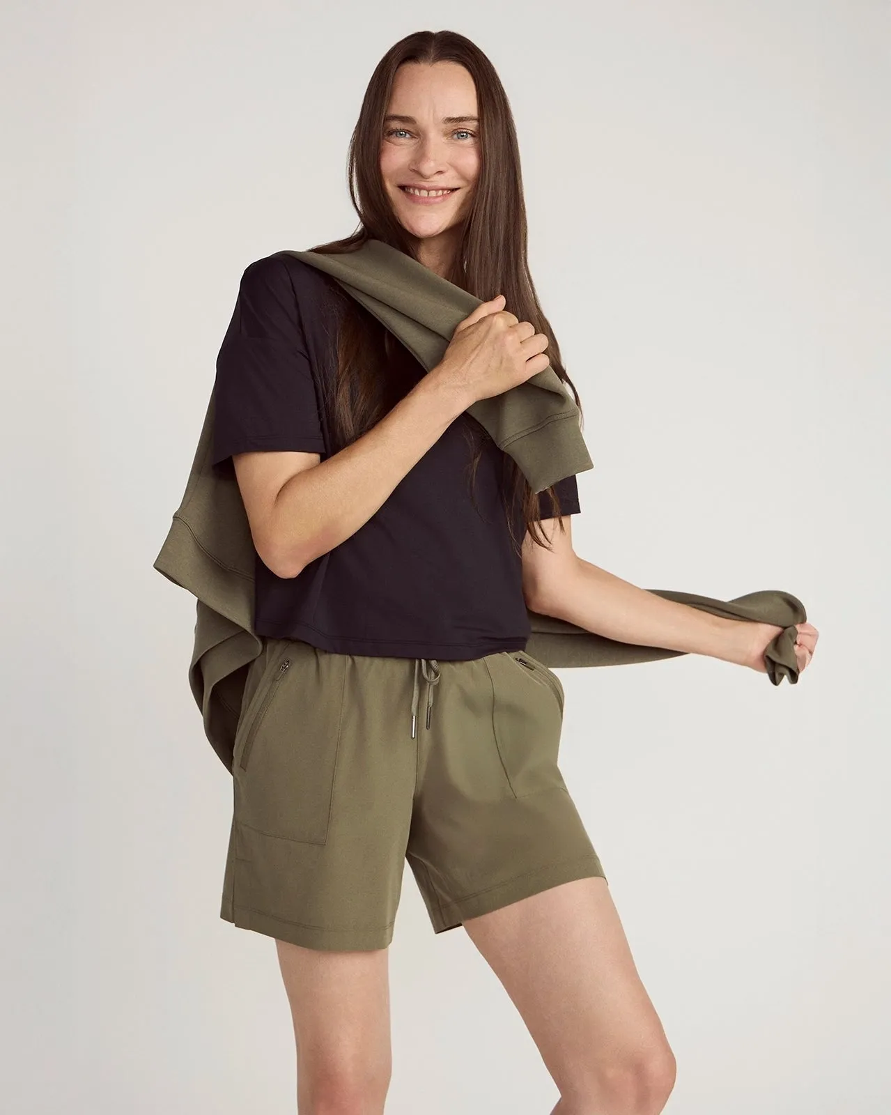 The Lightweight GRS Certified Recycled Poly All-Day 6" Short - Dusty Olive sold by Mondetta product image thumbnail 5