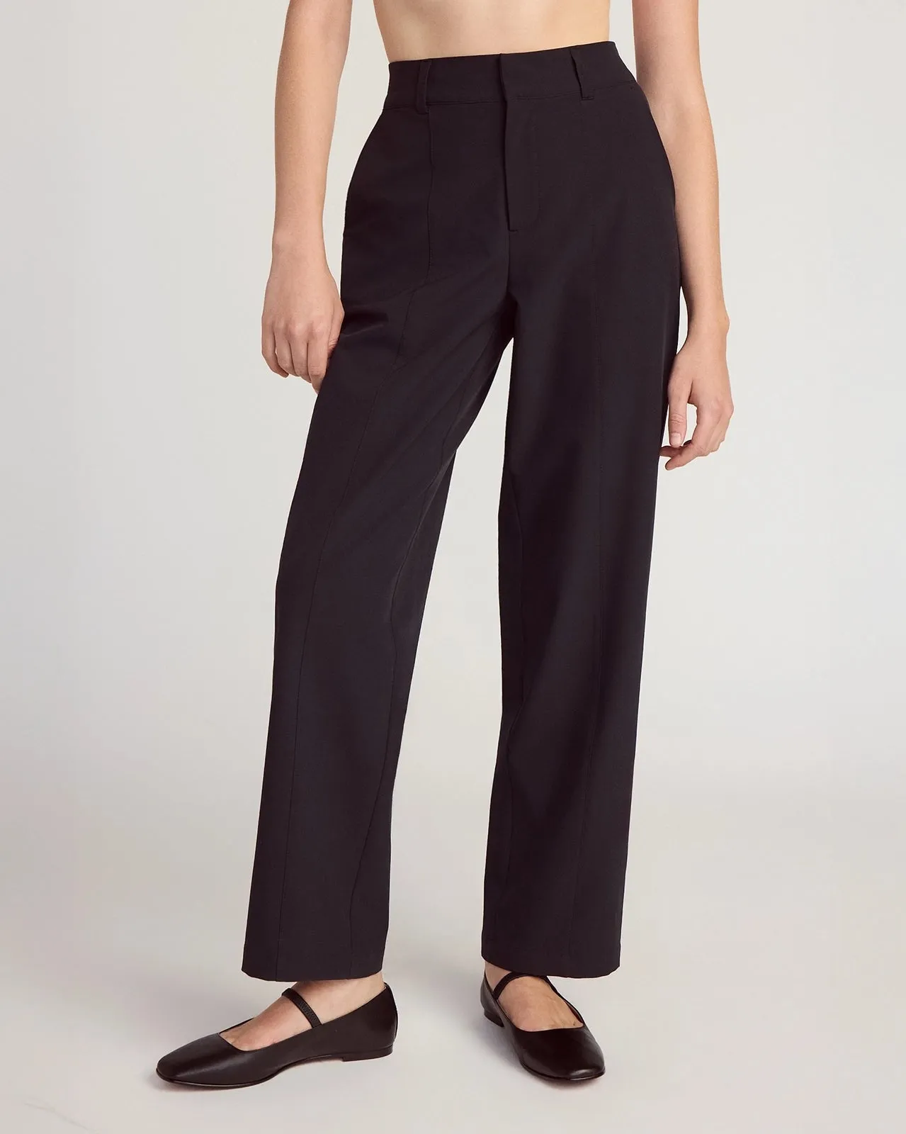 The All-Day Stretch GRS Certified Recycled Poly Straight Leg Pant - Black sold by Mondetta