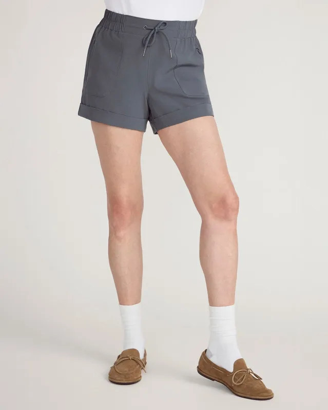 The Adventure Lightweight GRS Certified Recycled Poly 3.5" Short - Dark Slate sold by Mondetta