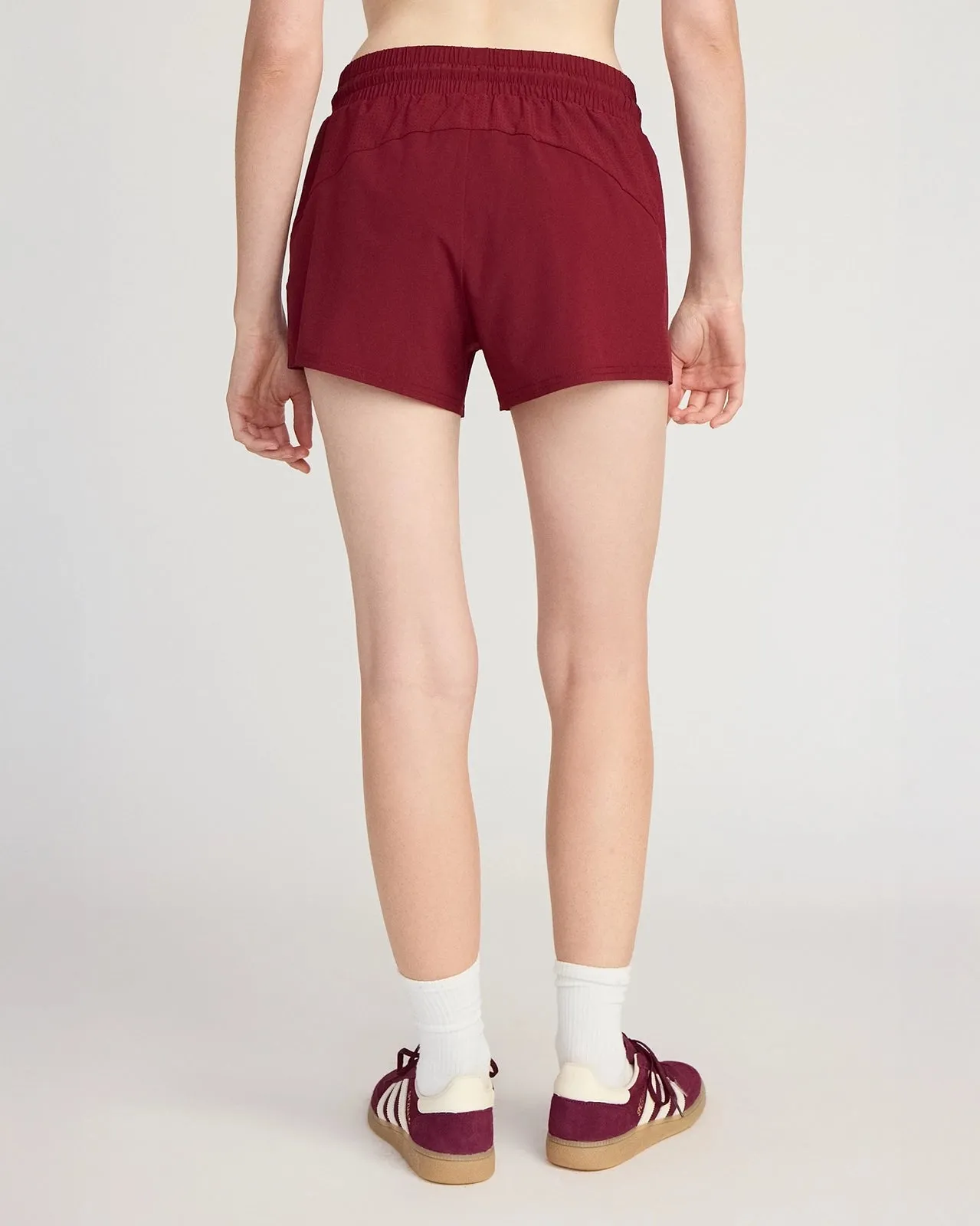 The Lightweight GRS Certified Recycled Poly 3" Run Short - Cabernet sold by Mondetta product image thumbnail 4