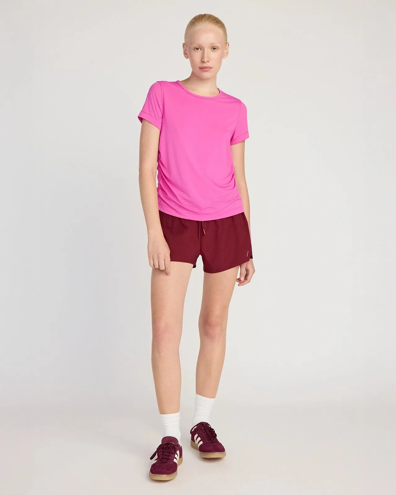 The Lightweight GRS Certified Recycled Poly 3" Run Short - Cabernet sold by Mondetta product image thumbnail 2