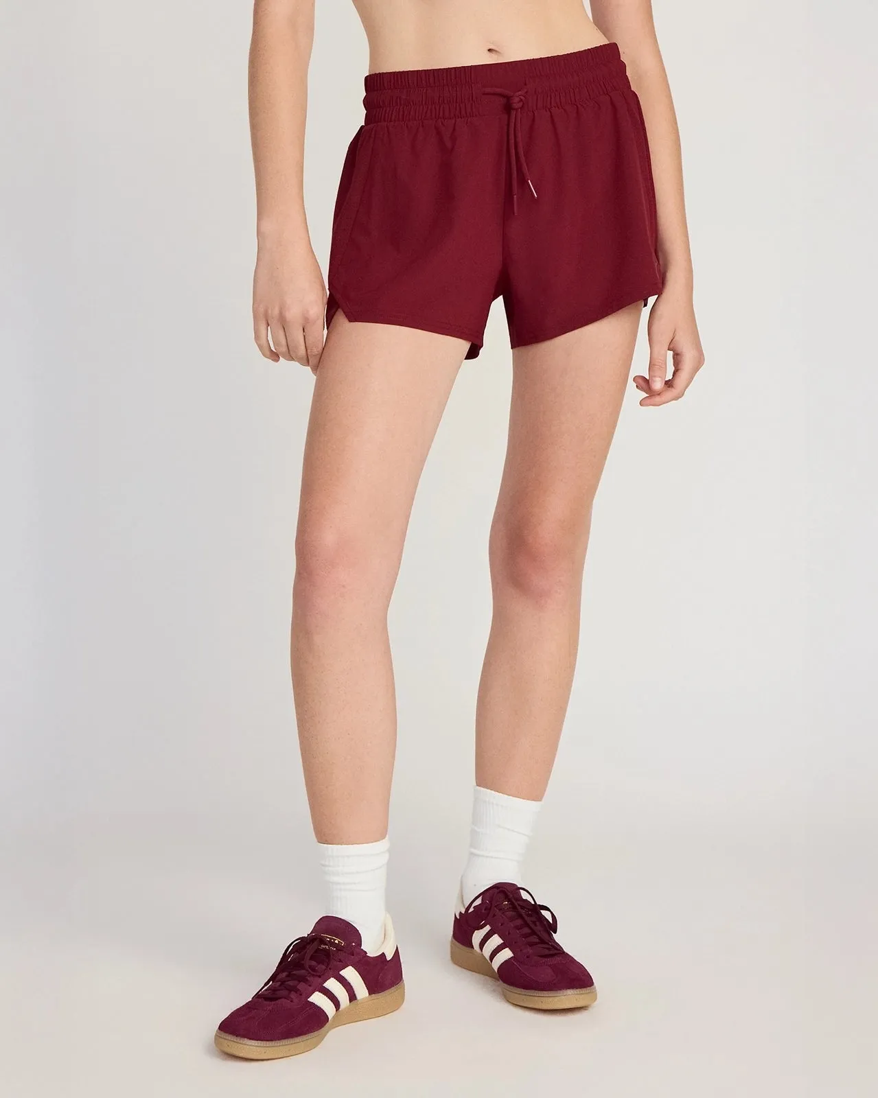 The Lightweight GRS Certified Recycled Poly 3" Run Short - Cabernet sold by Mondetta