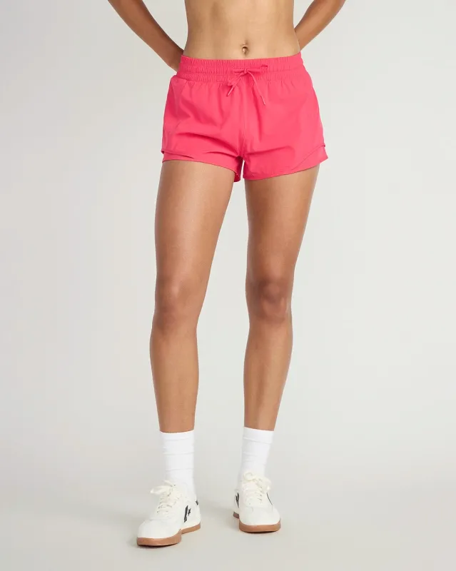 The Built-In Liner GRS Certified Recycled Poly 3.5" Run Mesh Short - Azalea Pink sold by Mondetta