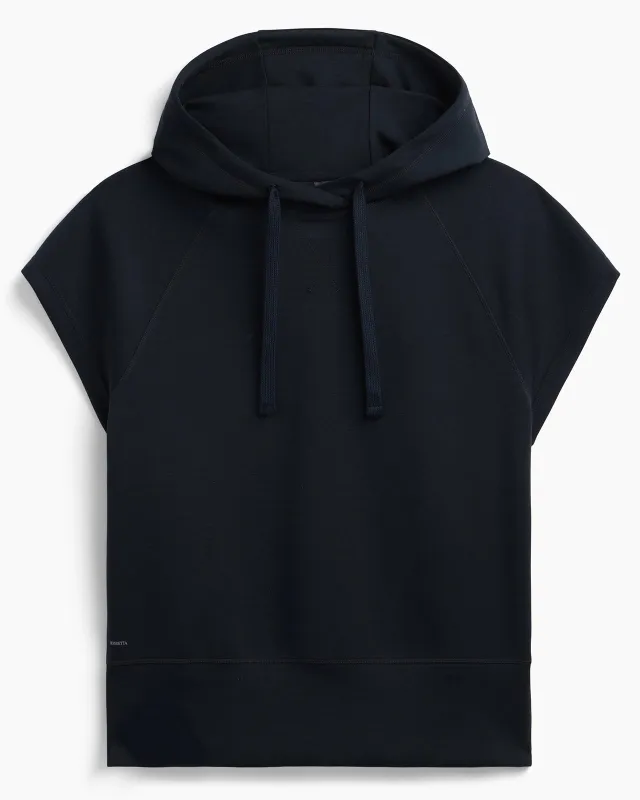 The Soft Luxe GRS Certified Recycled Poly Knit Hooded Pullover - Black sold by Mondetta