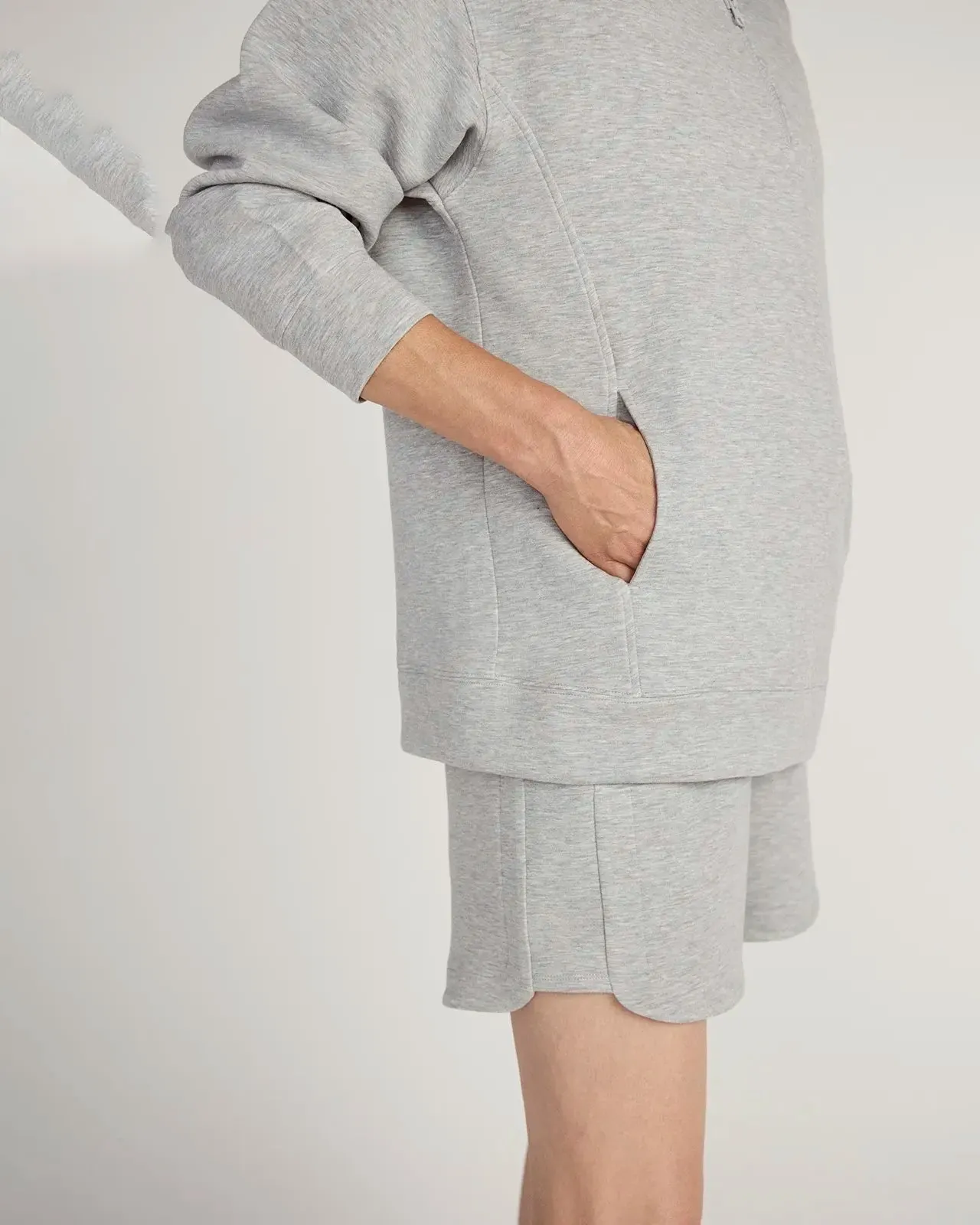 The Warm + Soft GRS Certified Recycled Poly Mélange Half Zip - Lt Heather Grey sold by Mondetta product image thumbnail 5