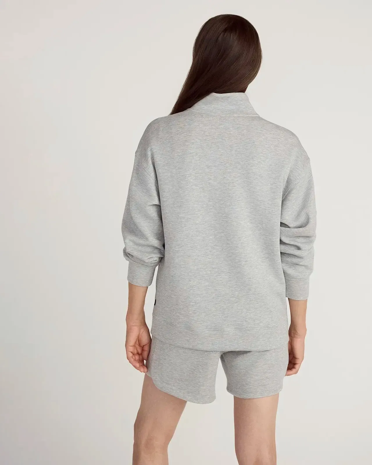 The Warm + Soft GRS Certified Recycled Poly Mélange Half Zip - Lt Heather Grey sold by Mondetta product image thumbnail 4