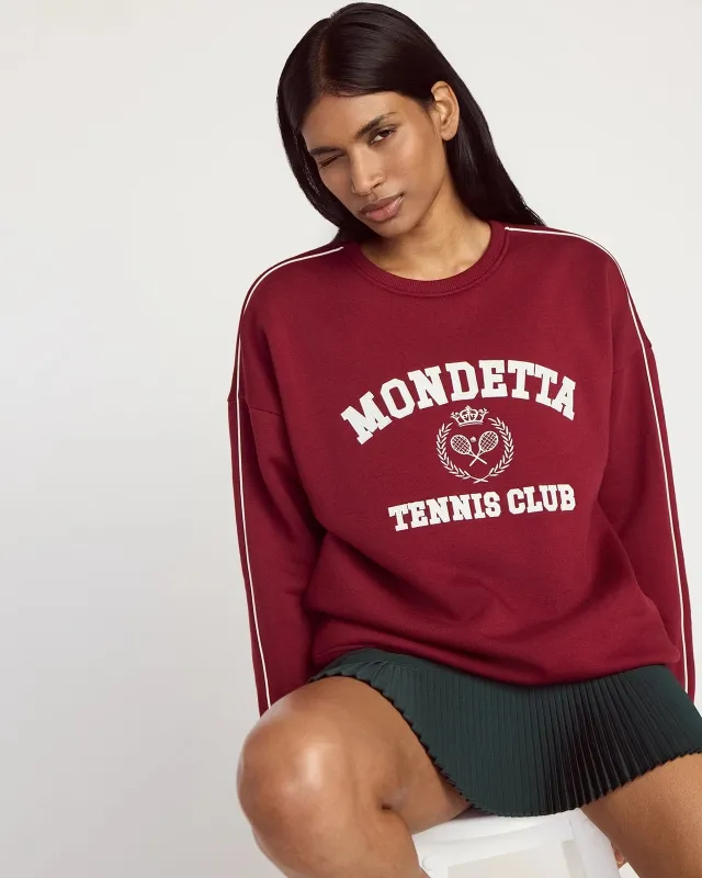 The Soft GRS Certified Recycled Poly + Organic Cotton Club Sweatshirt - Cabernet sold by Mondetta