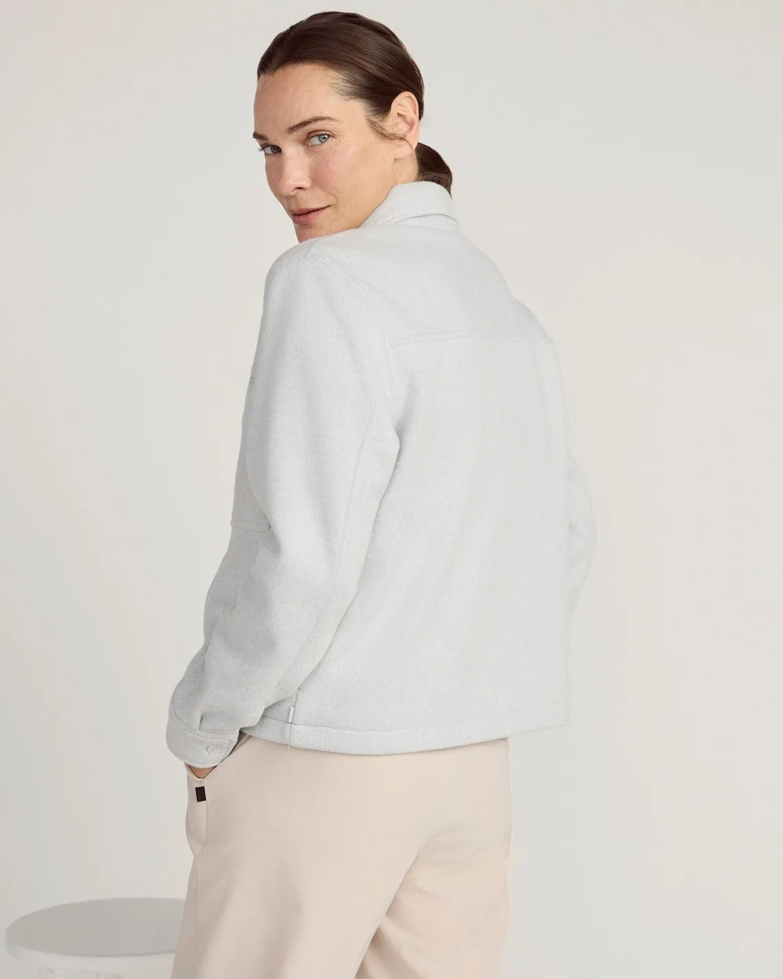 The On-the-Go GRS Certified Recycled Poly Cropped Jacket - Heathered Grey sold by Mondetta product image thumbnail 4