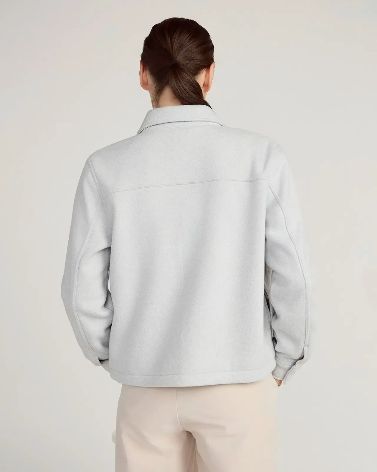 The On-the-Go GRS Certified Recycled Poly Cropped Jacket - Heathered Grey sold by Mondetta product image thumbnail 5