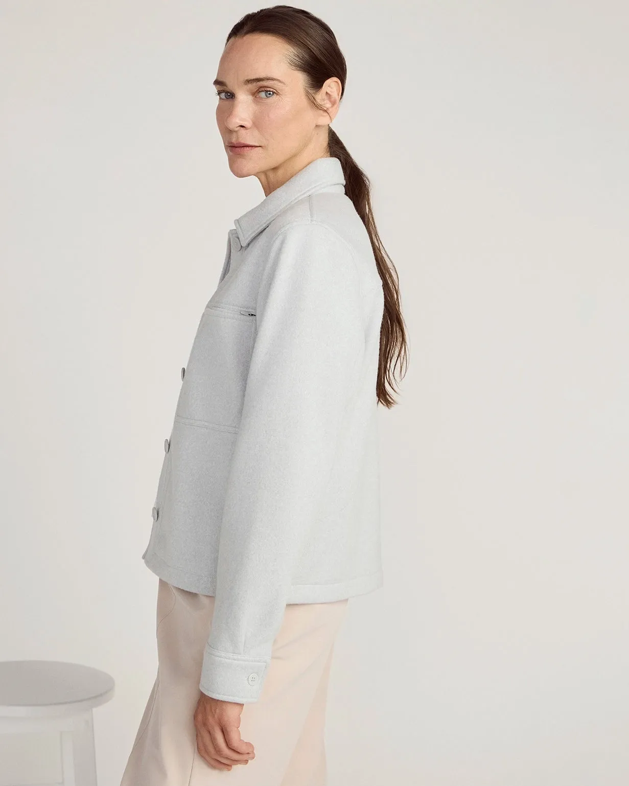 The On-the-Go GRS Certified Recycled Poly Cropped Jacket - Heathered Grey sold by Mondetta product image thumbnail 3