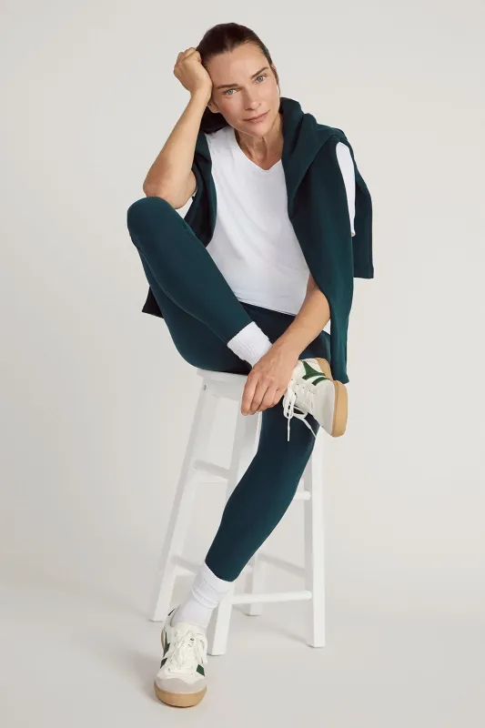 The Active Stretch GRS Certified Recycled Poly Mesh Panel Legging - Dark Sea sold by Mondetta