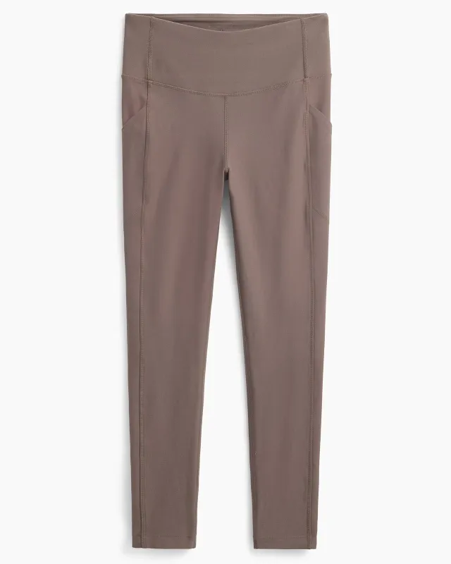 The Active Stretch GRS Certified Recycled Poly Mesh Panel Legging - Morel Taupe sold by Mondetta