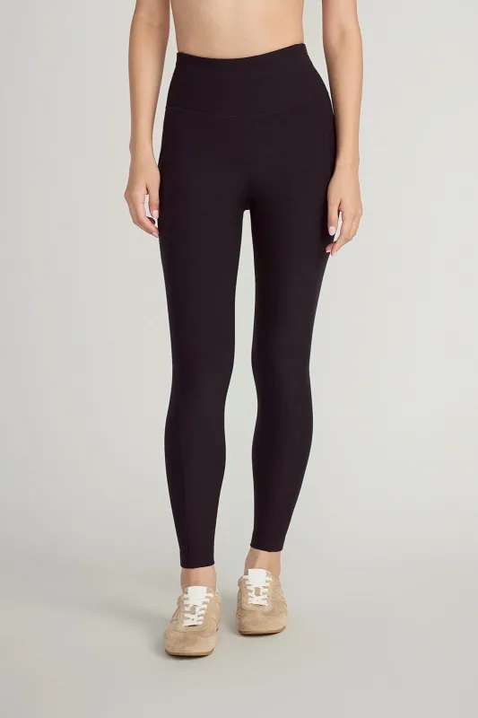 The Active Stretch GRS Certified Recycled Poly Mesh Panel Legging - Black sold by Mondetta