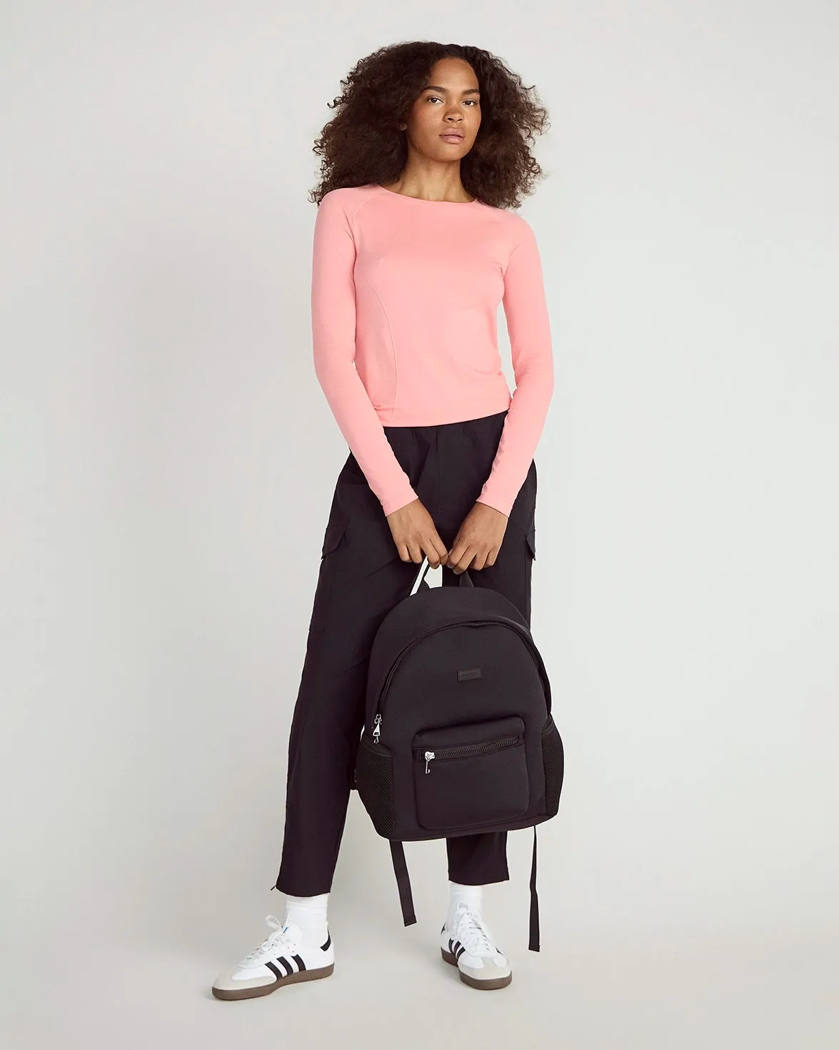 The Stretch Seamless GRS Certified Recycled Nylon Long Sleeve - Strawberry Ice Pink sold by Mondetta