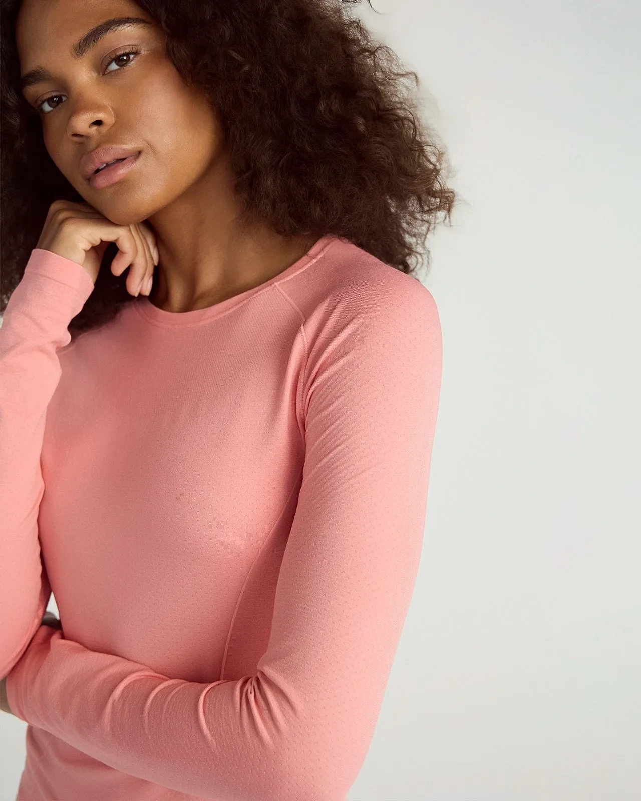 The Stretch Seamless GRS Certified Recycled Nylon Long Sleeve - Strawberry Ice Pink sold by Mondetta product image thumbnail 5