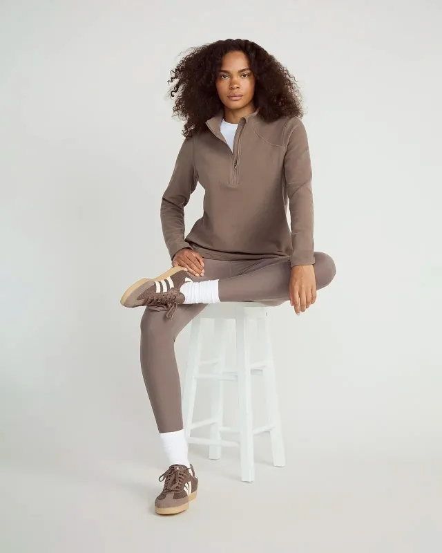 The Warm Stretch GRS Certified Recycled Poly 1/4 Zip - Morel sold by Mondetta