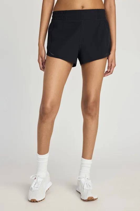 The Built-In Liner GRS Certified Recycled Poly Ventilating 2.5" Short - Black sold by Mondetta